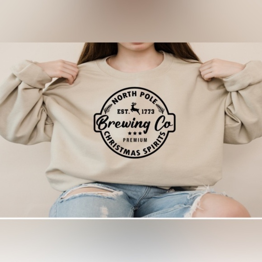 North Pole Brewing Co Crewneck - sand